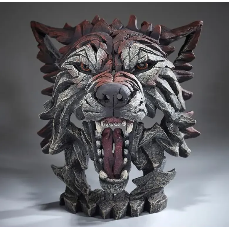 Edge Sculpture Wolf Bust - Timber