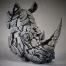 Edge Sculpture Rhinoceros Bust - White