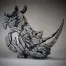 Edge Sculpture Rhinoceros Bust - White