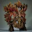 Edge Sculpture Green Man Bust - Autumn Flame