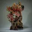 Edge Sculpture Green Man Bust - Autumn Flame