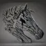 Edge Sculpture Horse Bust - White