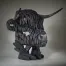 Edge Sculpture Black Highland Cow Bust