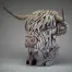 Edge Sculpture White Highland Cow Bust
