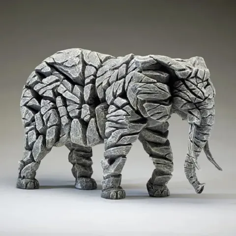 Edge Sculpture Elephant - White