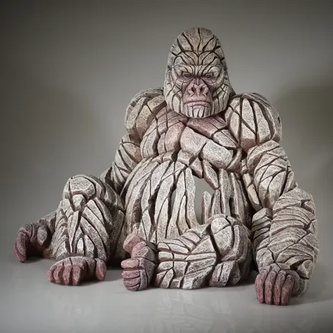Edge Sculpture White Gorilla Figure
