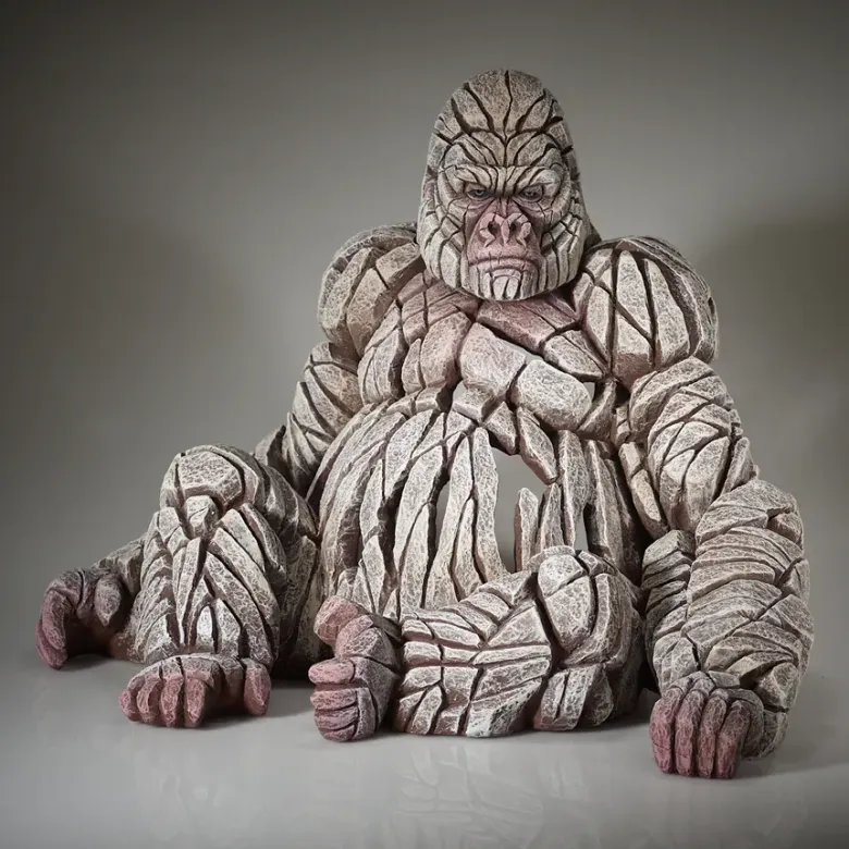 Edge Sculpture White Gorilla Figure