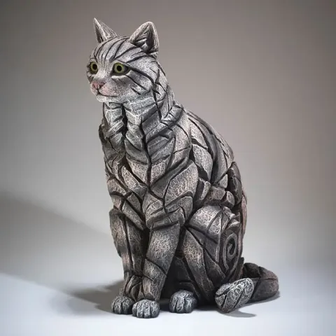 Edge Sculpture Sitting Cat - Tabby