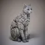 Edge Sculpture Sitting Cat - White
