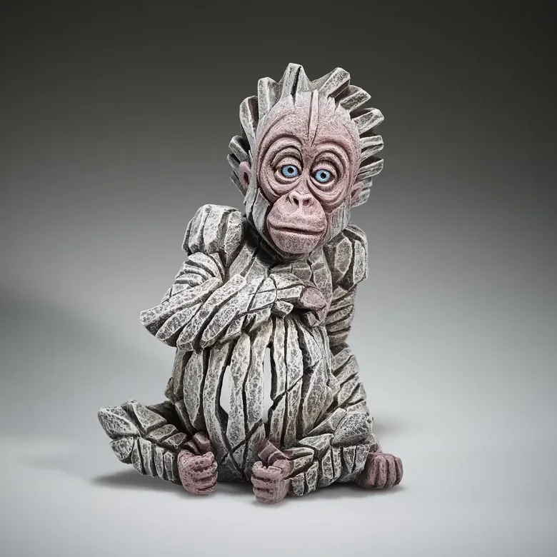 Edge Sculpture Baby Orangutan "Alba" (White)