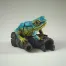 Edge Sculpture African Frog (Blue / Yellow) Figure