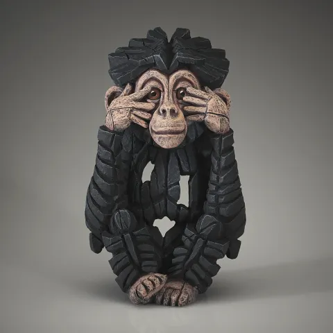 Edge Sculpture Baby Chimpanzee "See no Evil"