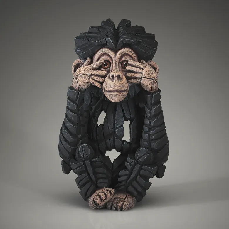 Edge Sculpture Baby Chimpanzee "See no Evil"