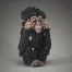 Edge Sculpture Baby Chimpanzee "See no Evil"