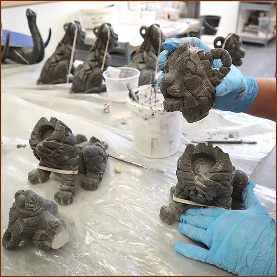 Picture of Tiger Cub castings being assembled