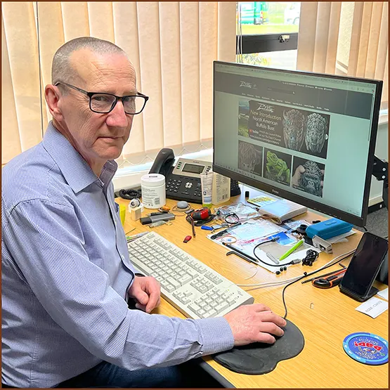 Paul Williamson working extensively on our website and online ordering facilities