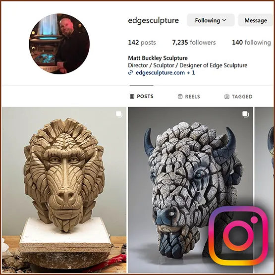 Example picture showing the Edge Sculpture Instagram page