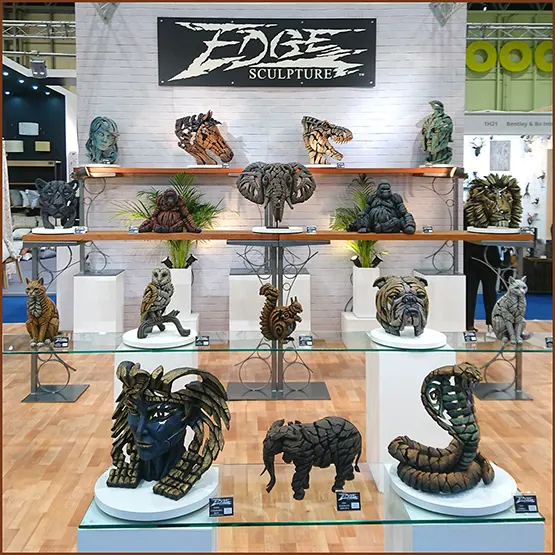 Picture of an Edge Sculpture exhibition display stand at a trade show
